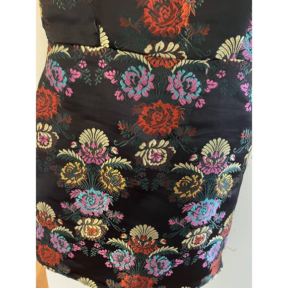 Zara Trafuluc Vtg Juniors Mini Dress 26 Black Brocade Strappy Y2K Party Resort - Picture 3 of 9